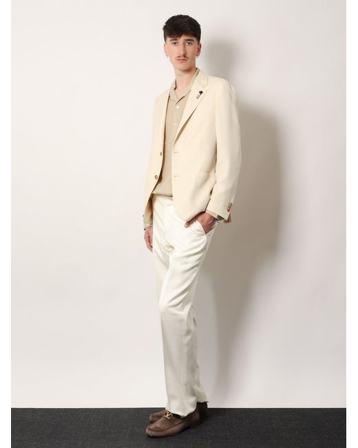 Lardini Natural Roma Pure Virgin Wool And Linen Blazer for men
