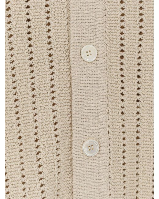 DUNST White Openwork Cotton Cardigan for men