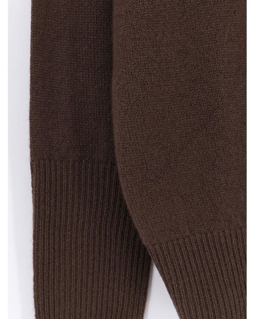 The Row Brown Odelle Top Cashmere Sweater