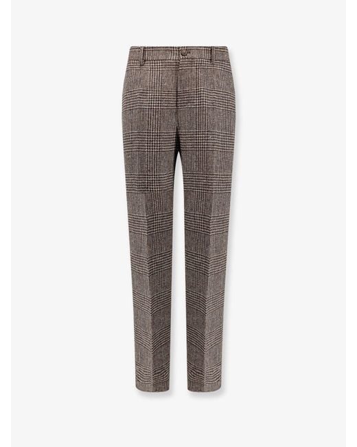 Golden Goose Deluxe Brand Gray Wool-Blend Multicolor Pants With Pockets for men