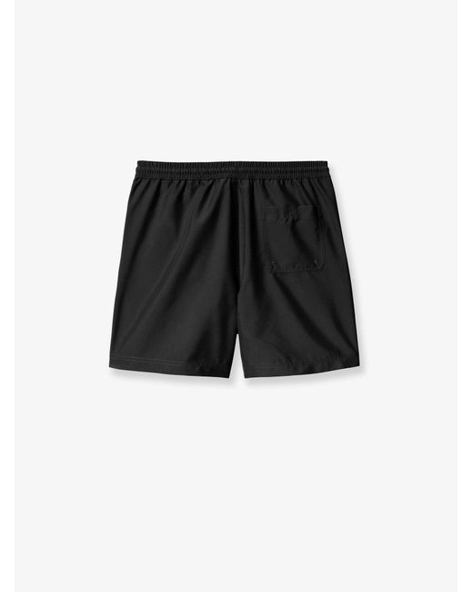 Carhartt Black Nylon Swim Trunks With Contrasting Embroidered Logo for men