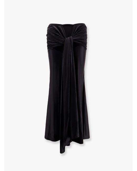 VENUJA Black Shiny Microfiber Skirt With Satin Effect