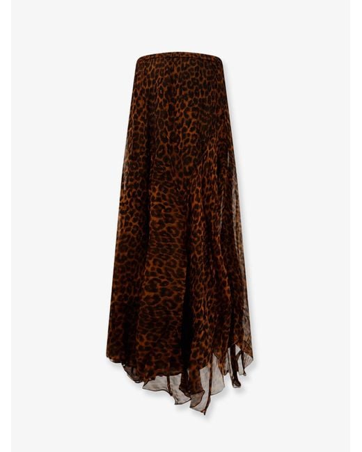 Mes Demoiselles Brown Susu Viscose Long Skirt
