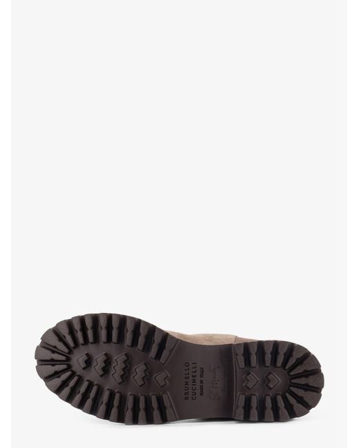 Brunello Cucinelli Brown Suede Boots With Precious Loop Detail