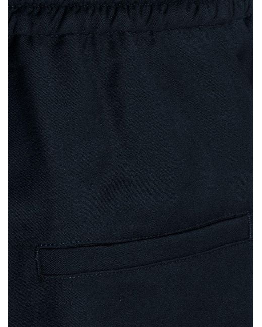 Seven Gauge Blue Light Wool Shorts for men
