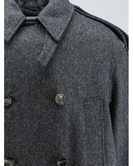 AMI Gray Wool Coat for men
