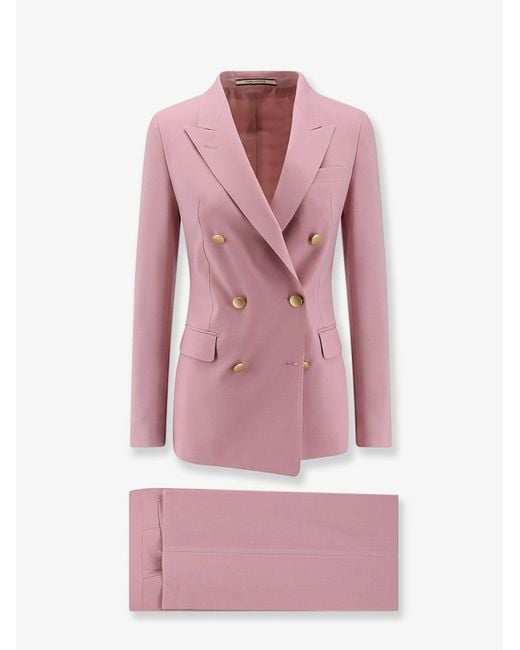 Tagliatore Pink Parigi Stretch Virgin Wool Suits
