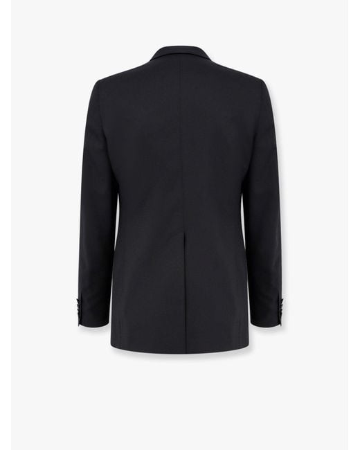 Tagliatore Blue Virgin Wool Tuxedo With Iconic Brooch for men