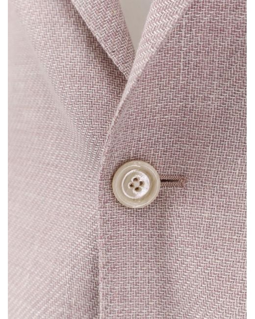 Lardini Pink Roma Pure Virgin Wool And Linen Blazer for men