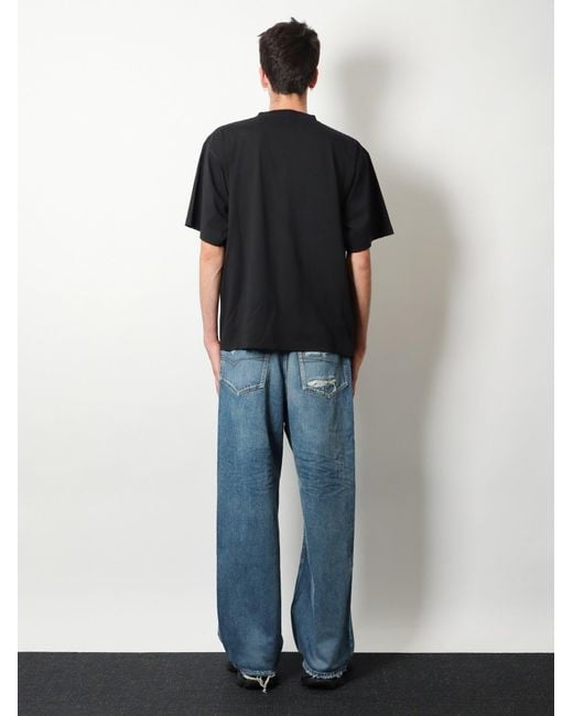 Balenciaga Black Cotton T-Shirt With Front Print for men