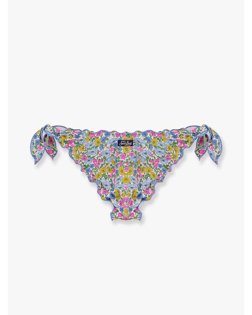 Slip Bikini Moon Con Stampa Poppy And Daisy di Mc2 Saint Barth in White