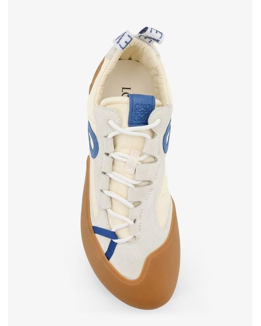 Loewe Blue Grip Nylon And Suede Sneakers With Contrasting Logo On The Side for men