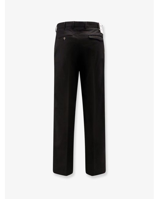 PT Torino Black Michael Reworked Cotton Trousers for men