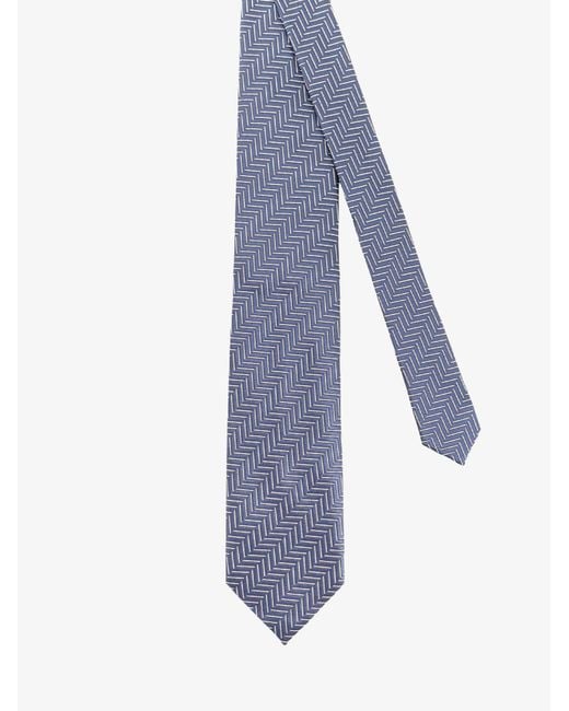 Tom Ford Blue Silk Tie With Geometric Pattern for men