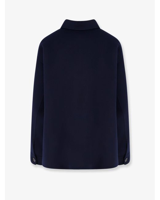 Aspesi Blue Wool Jacket With Buttons