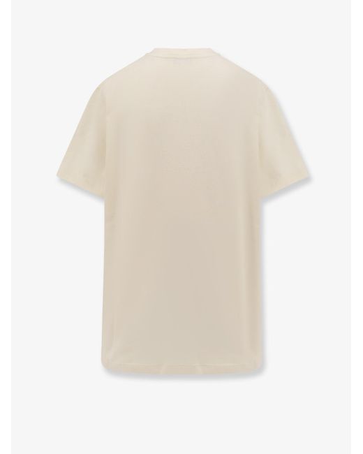 Stella McCartney Natural Cotton T-Shirt With Logo Print
