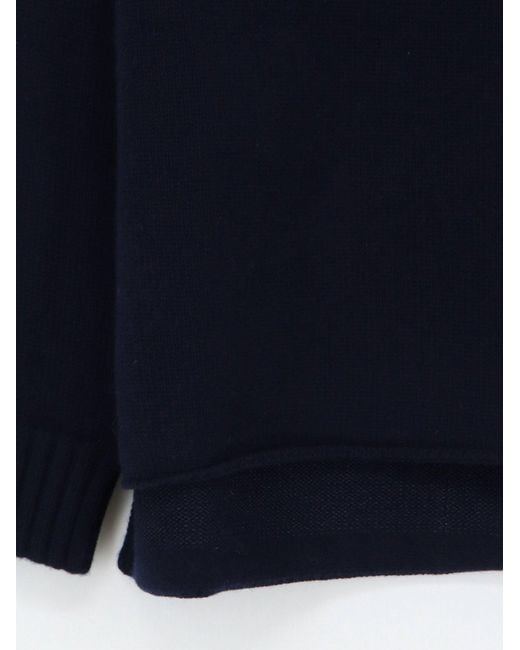 Bottega Veneta Blue Wool Turtleneck Sweater With Ribbed Collar And Cuffs