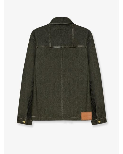 Walk In Paris Green Carpenter's Denim Jacket for men