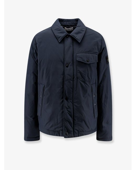 Stone Island Blue Micro Reps Nylon Padded Jacket for men