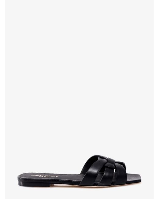 Saint Laurent Black Tribute 05 Leather Nu Pieds Flat Sandals