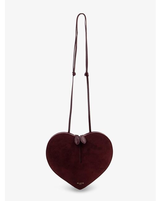Alaïa Purple Le Coeur Suede And Leather Shoulder Bag