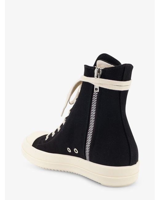 Rick Owens Black Certified Cotton High-Top Sneaks for men