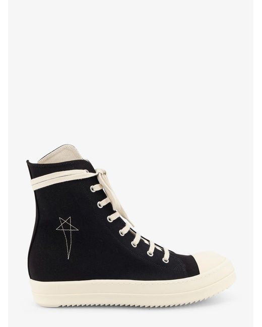 Rick Owens Black Certified Cotton High-Top Sneaks for men