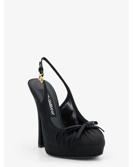 Dolce & Gabbana Black Satin Décolleté