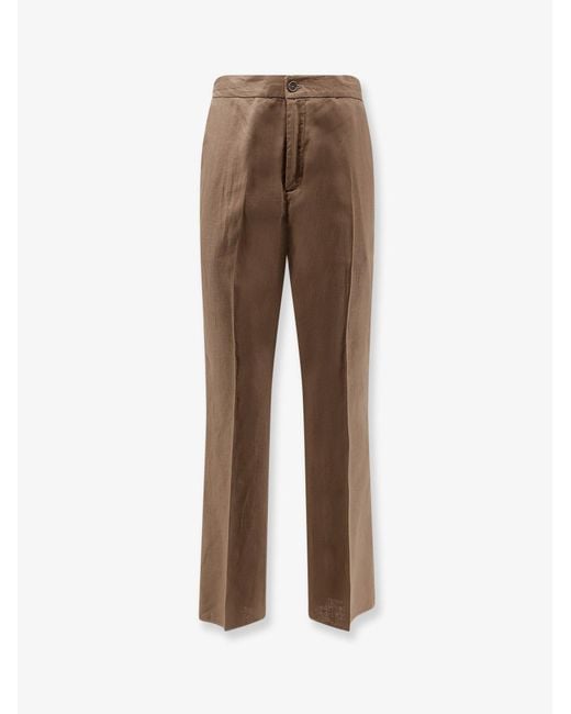 Hevò Natural Torre Chianca Linen And Viscose Trousers for men