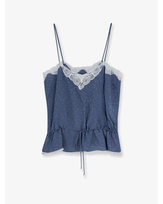 Chloé Blue Printed Silk Top