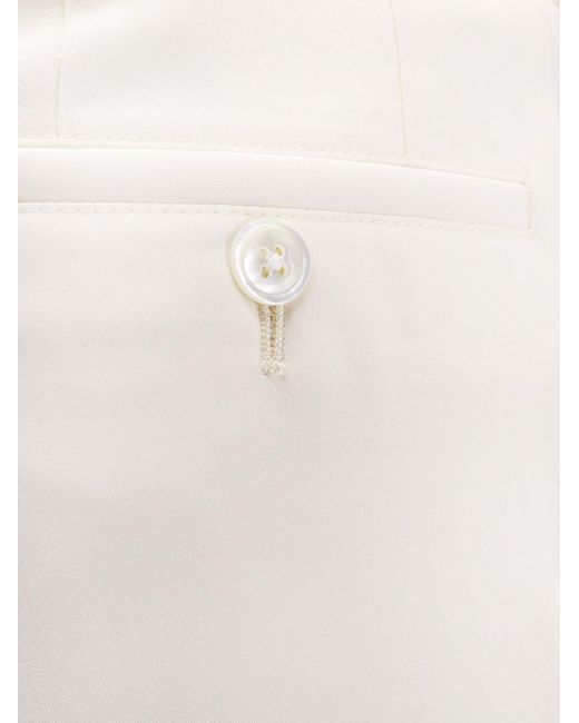Corneliani White Virgin Wool Trousers for men