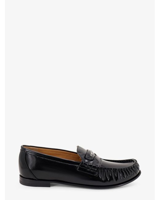 Fendi White Leather Scrunch Loafers