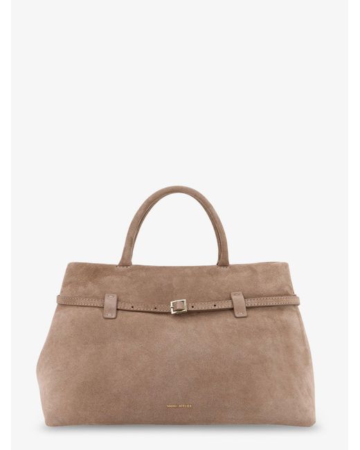 MANU Atelier Brown Le Cambon 35 Suede Shoulder Bag