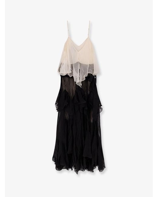Mes Demoiselles White Belvy Long Viscose Dress