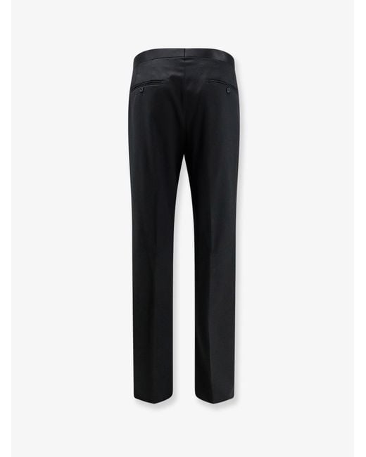 Tagliatore Black Tuxedo Virgin Wool Trousers for men