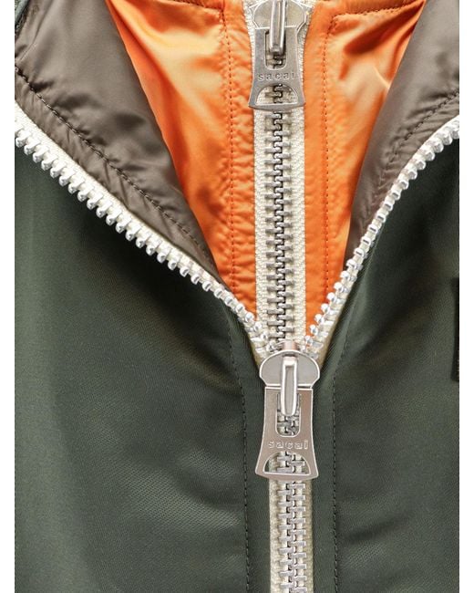 Sacai Green Cotton And Nylon Jacket for men