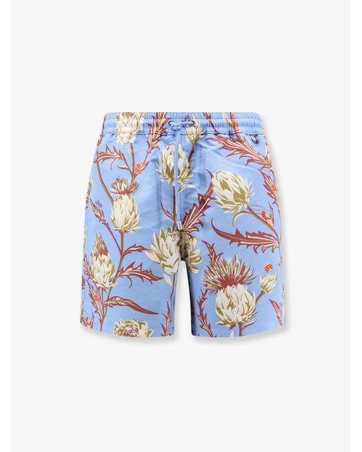 Loewe Blue Paula's Ibiza Floral Print Nylon Swim Trunks for men