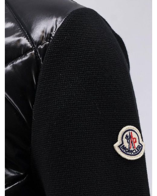 Moncler Black Wool And Nylon Blend Jacket