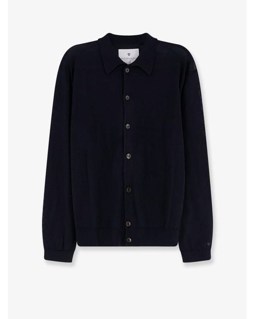Seven Gauge Blue Lyocell Cardigan for men