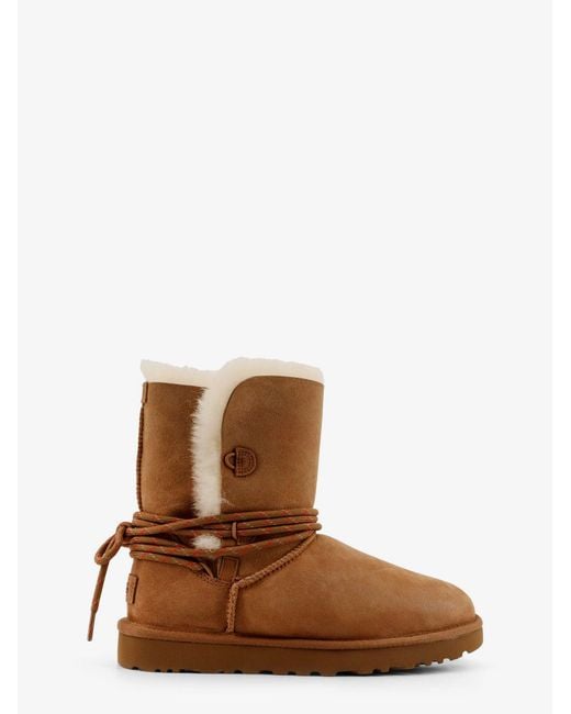 Ugg Brown W Bailey Tie Suede Ankle Boots