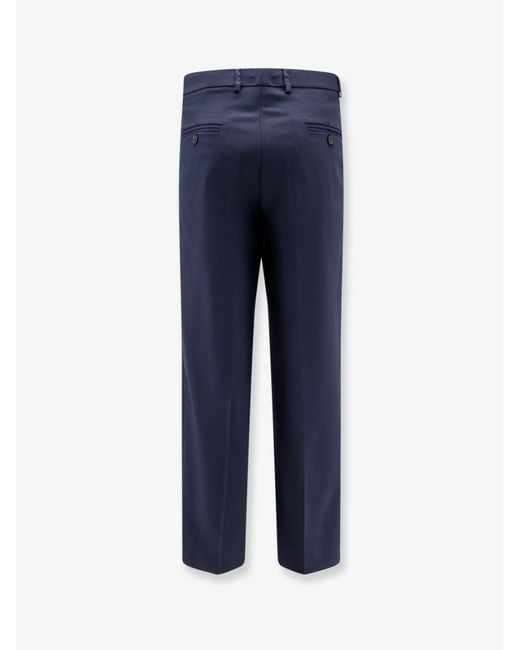Amaranto Blue Virgin Wool Blend Trousers for men