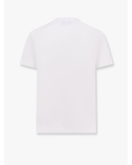 AMI White Cotton T-Shirt With Iconic Embroidery for men