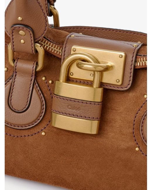 Chloé Brown Paddington Suede Shoulder Bag