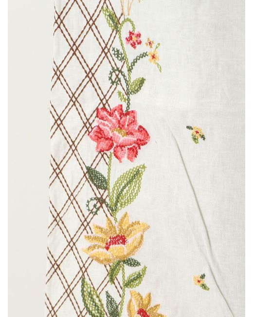 Farm Rio White Wide-Leg Linen-Blend Trousers