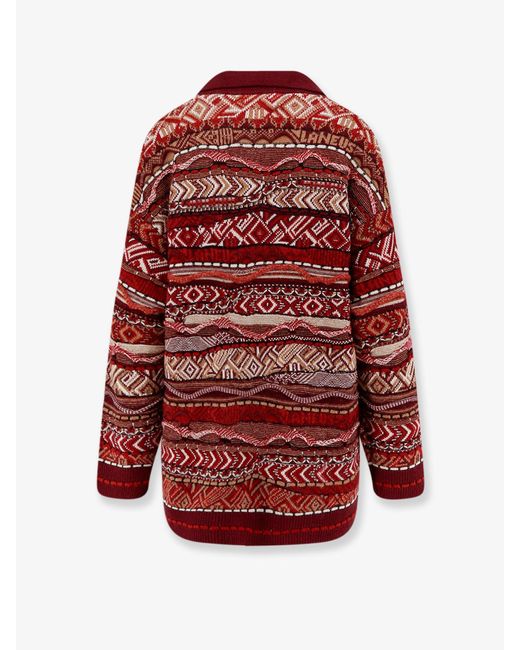 Laneus Polo Sweater With Multicolored Inlays