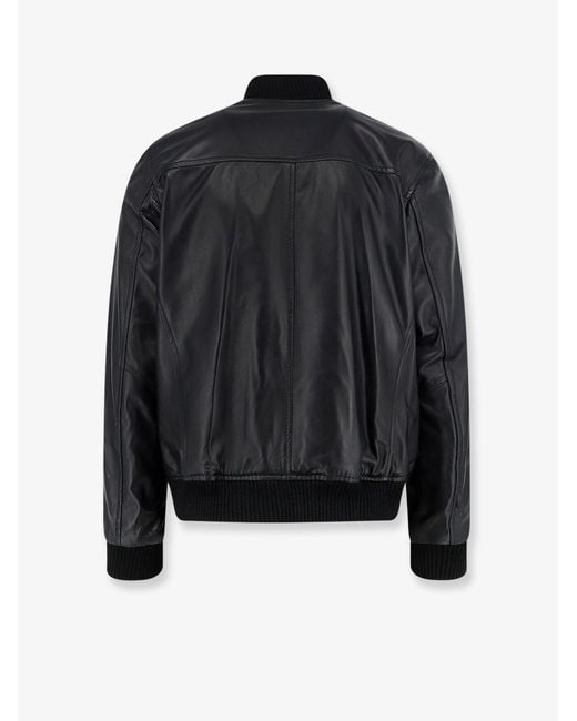 DFOUR® Black Leather Jacket for men