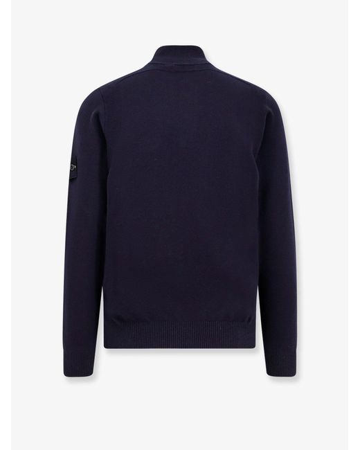 Stone Island Blue Certified Virgin Wool Blend Sweater for men