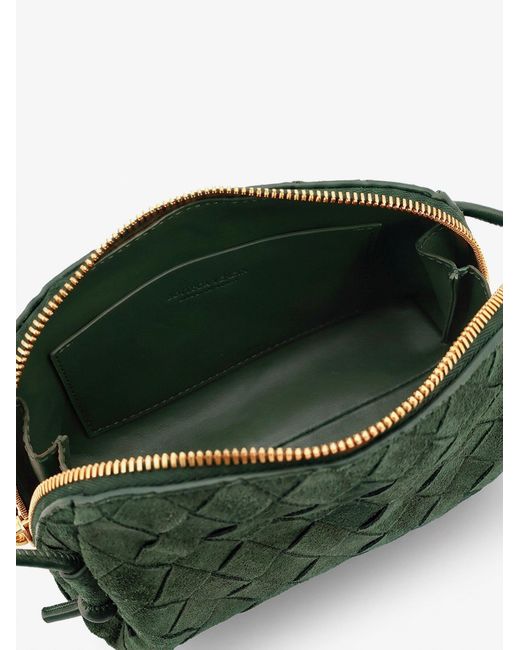Bottega Veneta Green Concert Pochette Suede Crossbody Bag