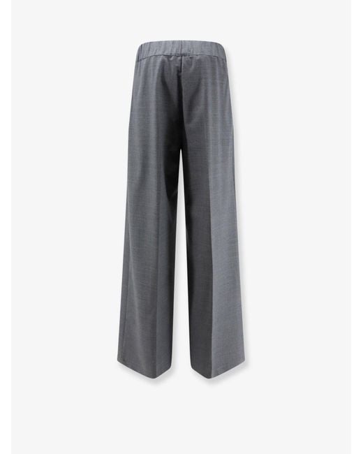Semicouture Gray Virgin Wool Blend Trousers