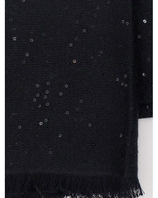 Brunello Cucinelli Blue Cashmere And Silk Scarf